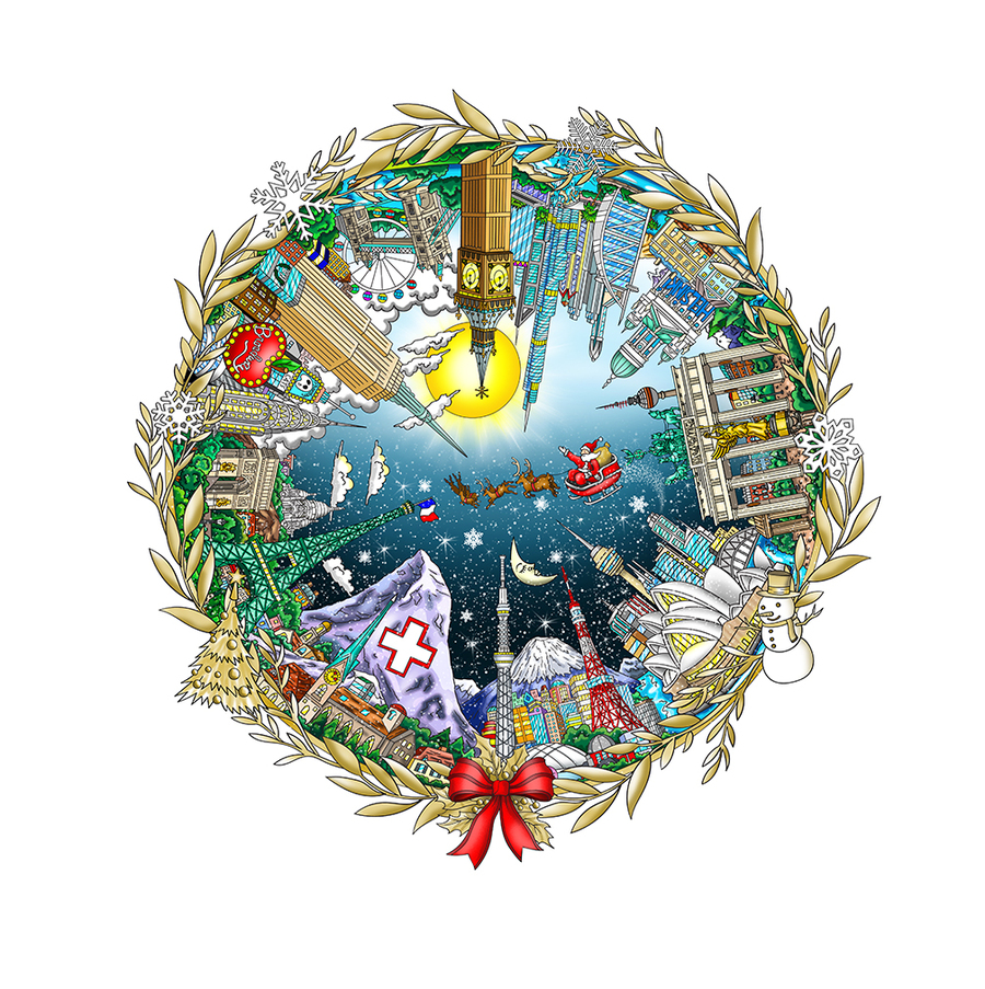 Santa Claus Around the World Charles Fazzino