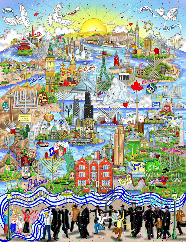 Chanukah Around the World Charles Fazzino